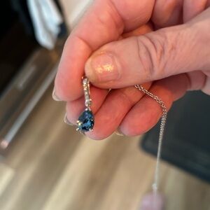 Elegant Blue Teardrop Pendant Necklace